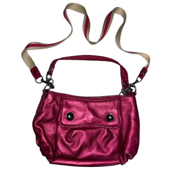 Coach Handbags - Coach Poppy 2-Way Pink Handbag with Guitar‎ Strap